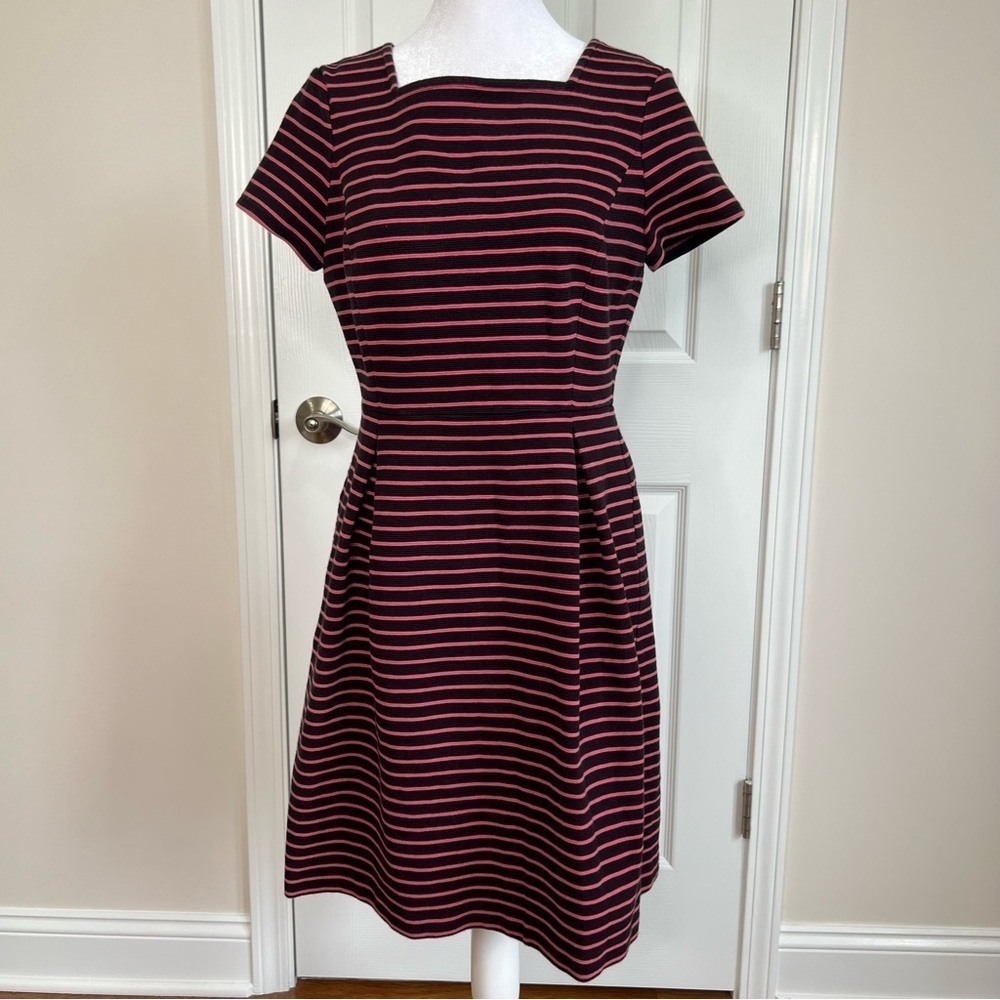 Talbots Pink and Black Striped Dress